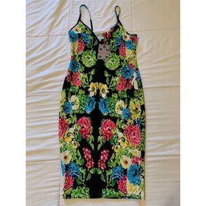 Floral Bodycon Midi Dress